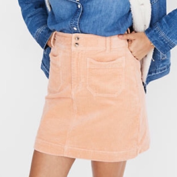 Madewell Dresses & Skirts - Madewell Corduroy A-line Mini Skirt Tinted Blush